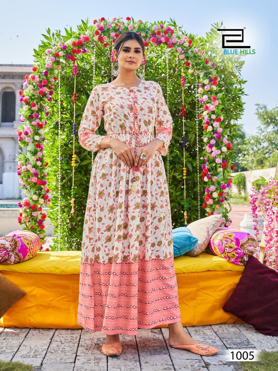 Blue Hills Lachak 1 Heavy Festive Wear Rayon Floor Touch Latest Anarkali Kurtis Collection